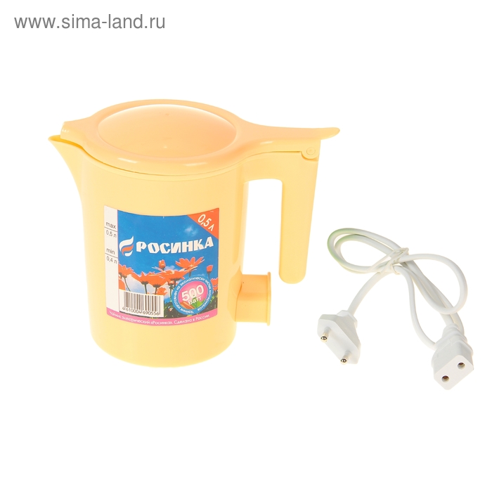Чайник электрический "Росинка", 0.5 л, 500 Вт, съемный шнур, бежевый - Фото 1