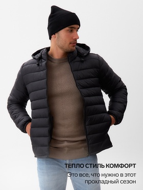 Куртка мужская на молнии Collorista, размер 48, чёрная