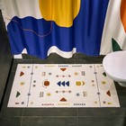 Мягкий коврик Kira. Moroshka для ванной комнаты 60х120 см, цвет белый/жёлтый - Фото 2
