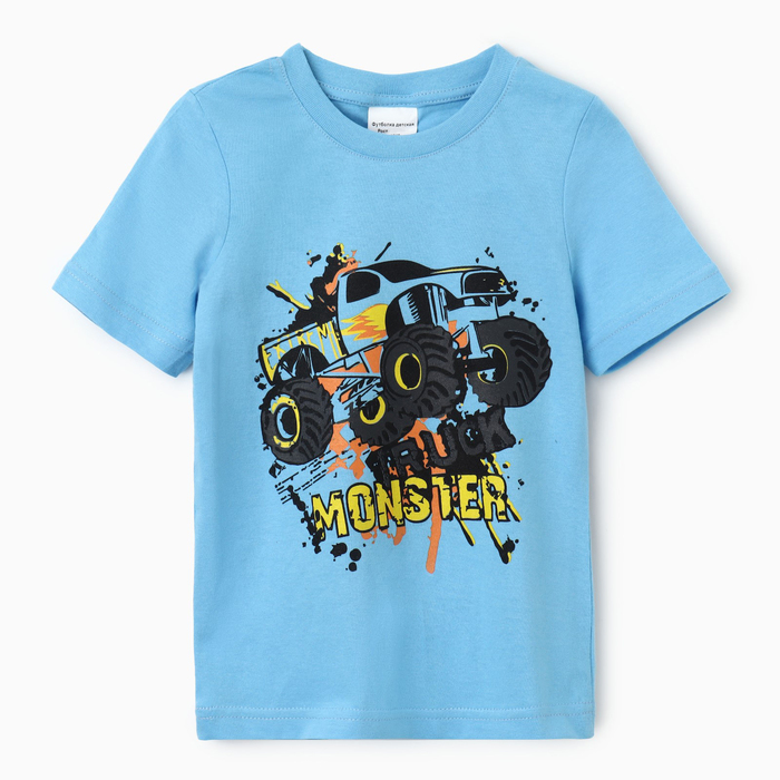 

Футболка для мальчика "Truck monster", цвет голубой, рост 116-122