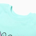 Футболка для девочки "Бабочка", цвет мятный, рост 122-128 - фото 24093458