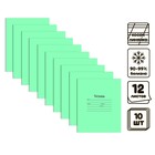 Комплект тетрадей из 10 штук, 12 листов в косую линию Маяк "Зелёная обложка", 60 г/м2, блок офсет, белизна 90-99% - фото 26338997