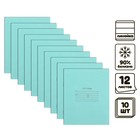 Комплект тетрадей из 10 штук, 12 листов в линию КПК "Зелёная обложка", 58-63 г/м2, блок офсет, белизна 90% - фото 3449688