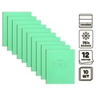 Комплект тетрадей из 10 штук, 12 листов в линию КПК "Зелёная обложка", блок №2, белизна 75% (серые листы) - фото 300915678