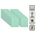 Комплект тетрадей из 20 штук, 18 листов в клетку КПК "Зелёная обложка", блок №2, 60 г/м2, белизна 75% (серые листы) - фото 26339003