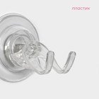 Держатель - крючок самоклеящийся Доляна Elemental, 6.3×6.5 см, прозрачный - Фото 3