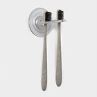 Держатель для зубных щёток самоклеящийся Доляна Elemental, 6×6.5×6.5 см, прозрачный - Фото 2