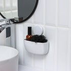 Держатель для ванных принадлежностей на липучке Доляна, 16,5×6,5×17см, цвет белый - Фото 5
