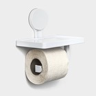 Держатель для туалетной бумаги на липучке Доляна, 17×18×11,5 см, цвет белый - фото 321567869