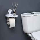 Держатель для туалетной бумаги на липучке Доляна, 17×18×11,5 см, цвет белый - Фото 10