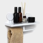 Полка для ванных принадлежностей на липучках Доляна, 17×32×11,5 см, цвет белый - Фото 5