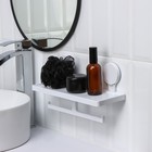 Полка для ванных принадлежностей на липучках Доляна, 17×32×11,5 см, цвет белый - Фото 2