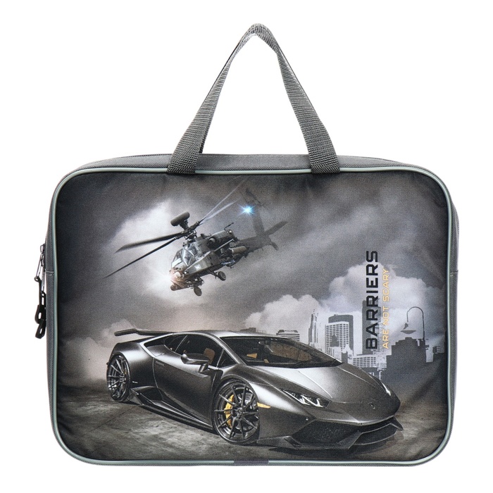 Папка с ручками текстильная А4, 370 х 280 х 60 мм, Stavia "Авто" - Фото 1