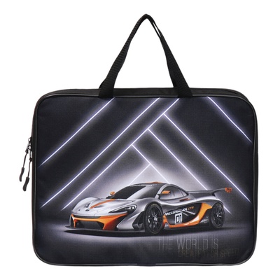 Папка с ручками текстильная А4, 370×280×60 мм, Stavia «Скорость»