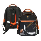 Рюкзак школьный, 40 х 33 х 19 см, эргономичная спинка, Stavia "Футбол", чёрныйр/оранжевый - Фото 1