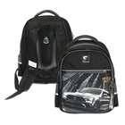Рюкзак школьный, 40 х 33 х 19 см, эргономичная спинка, Stavia "Монохром", чёрный/оранжевый - фото 300916300