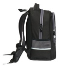 Рюкзак школьный, 40 х 33 х 19 см, эргономичная спинка, Stavia "Монохром", чёрный/оранжевый - Фото 4