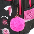 Рюкзак школьный, 40 х 33 х 19 см, эргономичная спинка, Stavia "Мордашка", чёрный/розовый - Фото 11