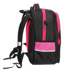 Рюкзак школьный, 40 х 33 х 19 см, эргономичная спинка, Stavia "Мордашка", чёрный/розовый - Фото 4