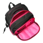 Рюкзак школьный, 40 х 33 х 19 см, эргономичная спинка, Stavia "Мордашка", чёрный/розовый - Фото 9
