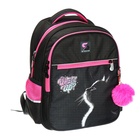 Рюкзак школьный, 40×33×19 см, эргономичная спинка, Stavia «Кошка», чёрный/розовый - Фото 2