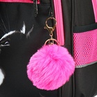 Рюкзак школьный, 40 х 33 х 19 см, эргономичная спинка, Stavia "Кошка", чёрный/розовый - Фото 11
