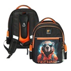 Рюкзак школьный, 40 х 33 х 19 см, эргономичная спинка, Stavia "Капибара", чёрный/оранжевый - фото 300916304