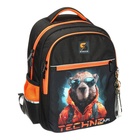 Рюкзак школьный, 40×33×19 см, эргономичная спинка, Stavia «Капибара», чёрный/оранжевый - Фото 2