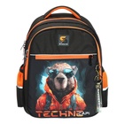 Рюкзак школьный, 40×33×19 см, эргономичная спинка, Stavia «Капибара», чёрный/оранжевый - Фото 3