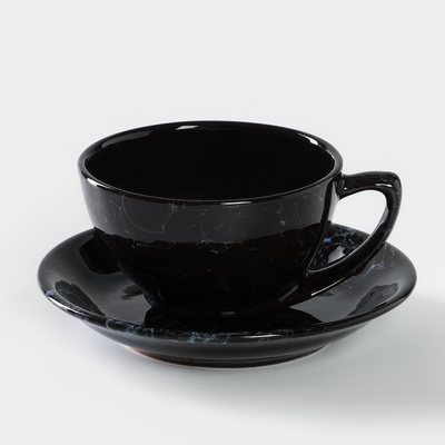 Чайная пара керамическая «Вуаль», 2 предмета: чашка 250 мл, блюдце d=15 см