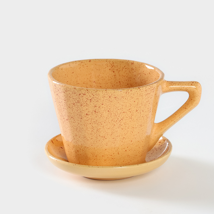 Чайная пара керамическая «Каракум», 2 предмета: чашка 200 мл, блюдце d=9 см - фото 1909642380