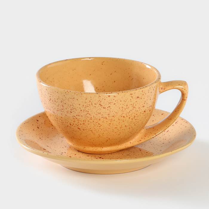 Чайная пара керамическая «Каракум», 2 предмета: чашка 250 мл, блюдце d=15 см - Фото 1