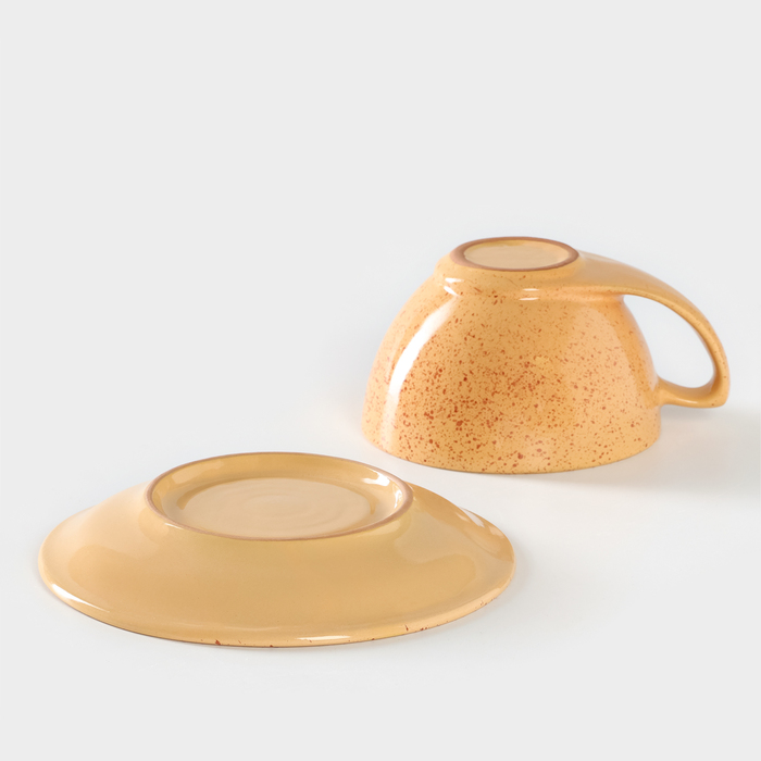 Чайная пара керамическая «Каракум», 2 предмета: чашка 250 мл, блюдце d=15 см - фото 1911115507
