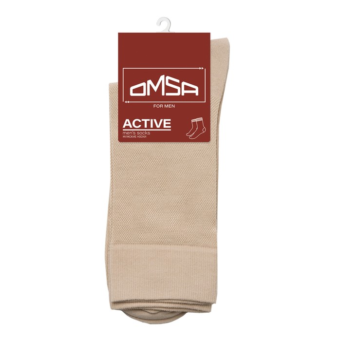 Носки мужские летние OMSA ACTIVE, размер 39-41, цвет beige - Фото 1