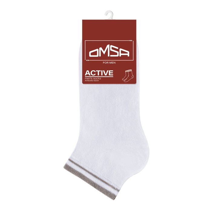 Носки мужские укороченные OMSA ACTIVE, размер 36-38, цвет bianco - Фото 1