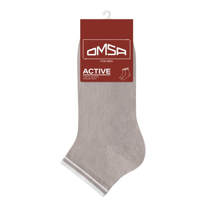 Носки мужские укороченные OMSA ACTIVE, размер 36-38, цвет grigio chiaro - Фото 1