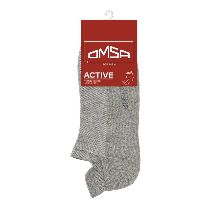 Носки мужские с фальшпяткой OMSA ACTIVE, размер 36-38, цвет grigio melange - Фото 1