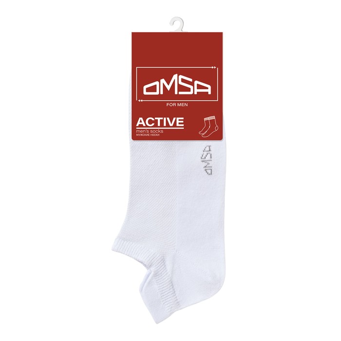 Носки мужские с фальшпяткой OMSA ACTIVE, размер 42-44, цвет bianco - Фото 1