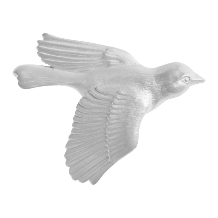 Декор настенный, гипсовое панно "Птицы" 3 шт, серебристые - фото 1906723502