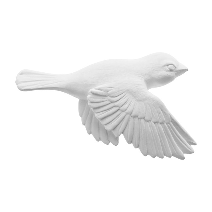 Декор настенный, гипсовое панно "Птицы",  5 шт, белые - фото 1906723516