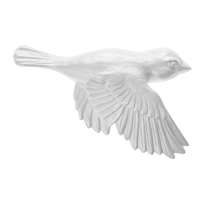 Декор настенный, гипсовое панно "Птицы", 5 шт, серебристые - фото 1906723524