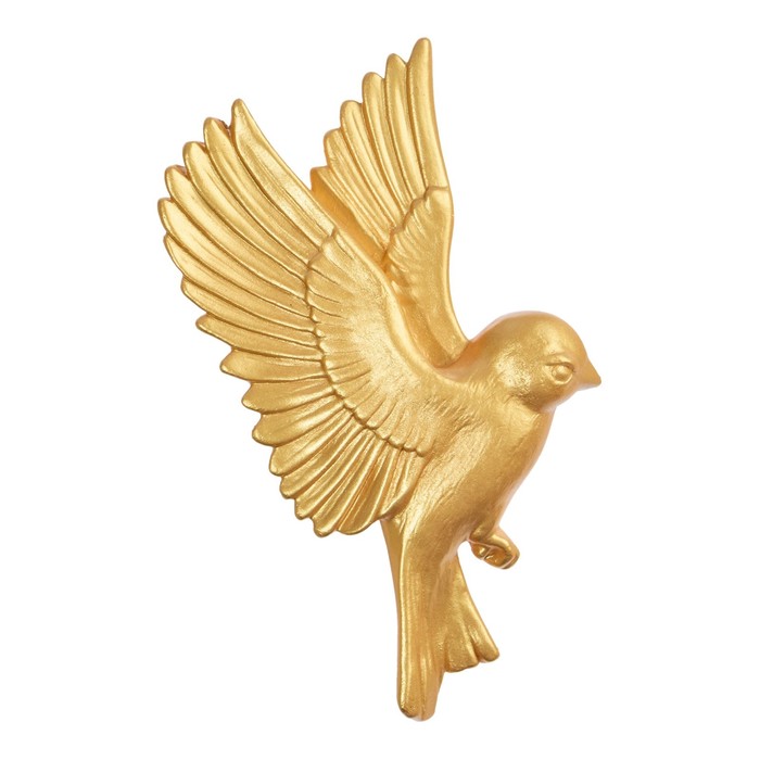 Декор настенный, гипсовое панно "Птицы" 5 шт, золотые - фото 1906723532