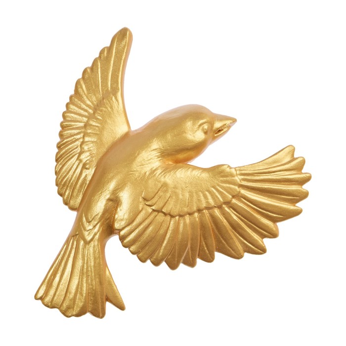 Декор настенный, гипсовое панно "Птицы" 5 шт, золотые - фото 1906723533