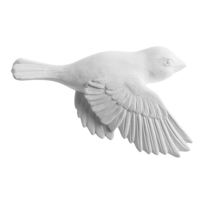 Декор настенный, гипсовое панно "Птицы" 10 шт, белые - фото 1906723553