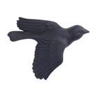 Декор настенный, гипсовое панно "Птицы" 3 шт, черные, матовые - фото 9855275