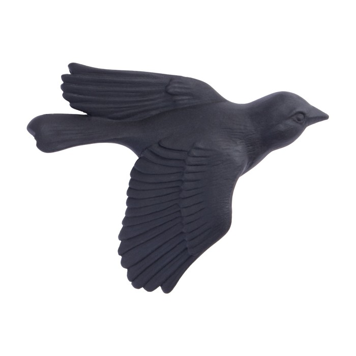 Декор настенный, гипсовое панно "Птицы" 3 шт, черные, матовые - фото 1906723559