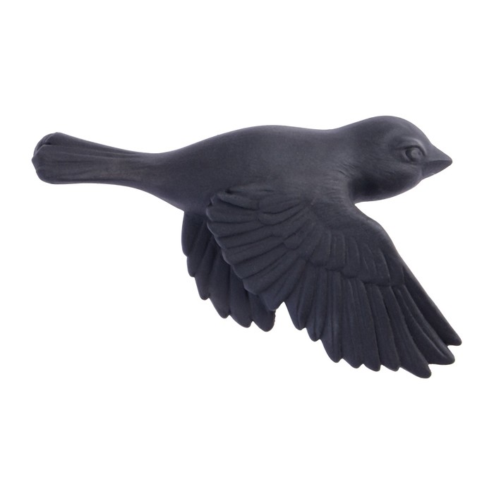Декор настенный, гипсовое панно "Птицы" 3 шт, черные, матовые - фото 1906723561