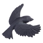 Декор настенный, гипсовое панно "Птицы" 5 шт, черные, матовые - фото 9855282