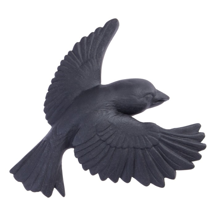 Декор настенный, гипсовое панно "Птицы" 5 шт, черные, матовые - фото 1906723567