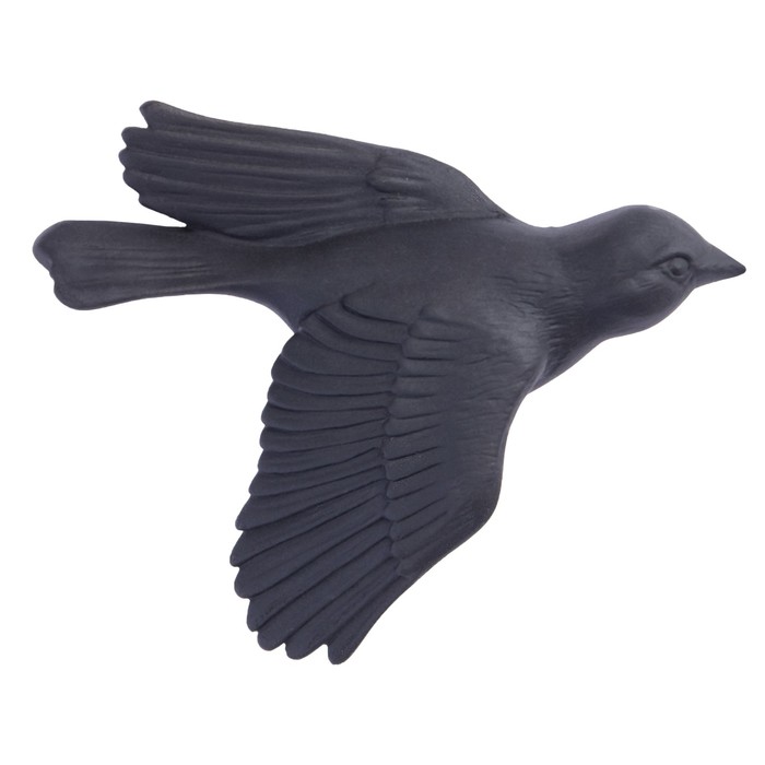 Декор настенный, гипсовое панно "Птицы" 5 шт, черные, матовые - фото 1906723569